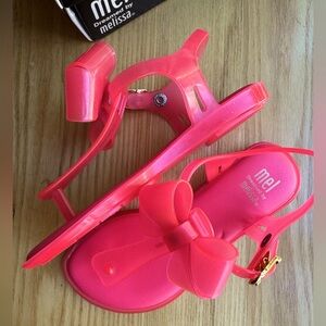 NWT Mel by Melissa pink sling back bow sandals, size 11
